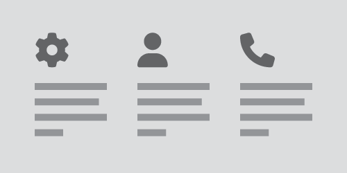 Depiction of a cards module with icons